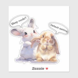 Funny Bunny Sticker – Sleep Mode vs Default シール