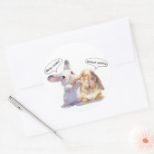 Funny Bunny sticker – Sleep Mode vs Default ラウンドシール (封筒)