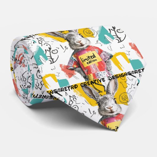 Funny Bunny T-Shirt: Exclusive Easter Design for A ネクタイ (ロール)