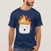 Funny Burning Marshmallow Camping Campers Gift fri Tシャツ (正面)