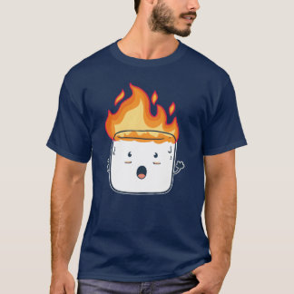 Funny Burning Marshmallow Camping Campers Gift fri Tシャツ