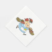 Funny Busy Waitress Overworked Server スタンダードランチョンナプキン (角)