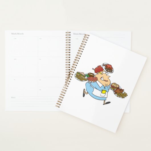 Funny Busy Waitress Overworked Server プランナー手帳 (ディスプレー)