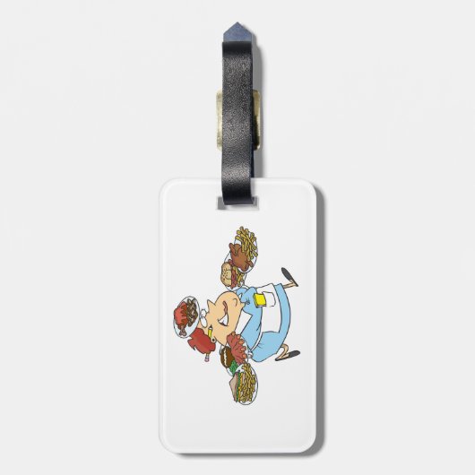 Funny Busy Waitress Overworked Server ラゲッジタグ (裏面縦)