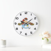 Funny Busy Waitress Overworked Server ラージ壁時計 (ホーム)