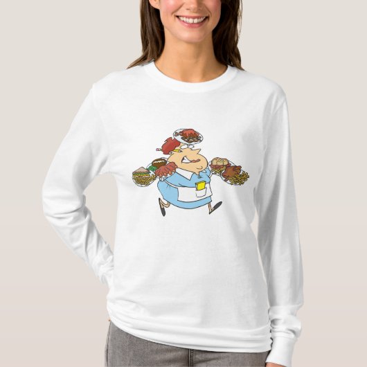 Funny Busy Waitress Overworked Server Tシャツ (正面)