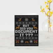 Funny But Did You Doent It Holiday Office Ugly Chr カード (黄色い花)