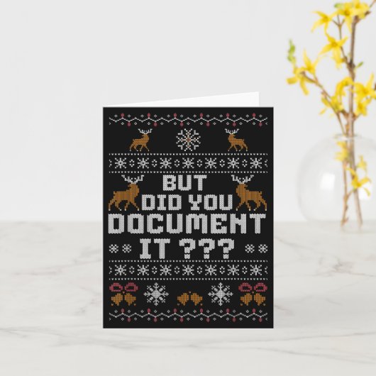 Funny But Did You Doent It Holiday Office Ugly Chr カード (黄色い花)