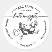 Funny Butt nuggets egg carton label ラウンドシール (正面)