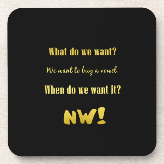 Funny Buy a Vowel — Now! コースター (正面)