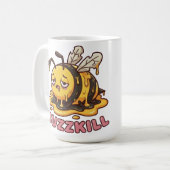 Funny Buzzkill Tired Bee Coffee Mug コーヒーマグカップ (正面左)