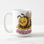 Funny Buzzkill Tired Bee Coffee Mug コーヒーマグカップ (左)