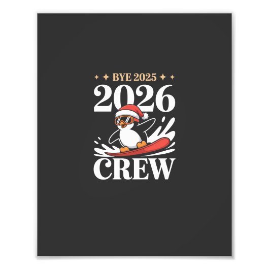 Funny Bye 2025 2026 Crew New Year Friends Squad フォトプリント (正面)