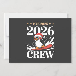 Funny Bye 2025 2026 Crew New Year Friends Squad マグネット招待状