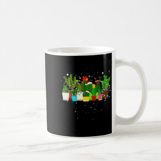Funny Cactus Christmas Tree  コーヒーマグカップ (右)