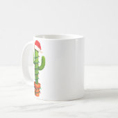 Funny Cactus Santa Hat Xmas Tree Lights Merry Chri コーヒーマグカップ (正面左)