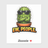 Funny Cactus Sticker Ew People Office Decor シール (シート)