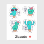 Funny cactus sticker set シール (シート)