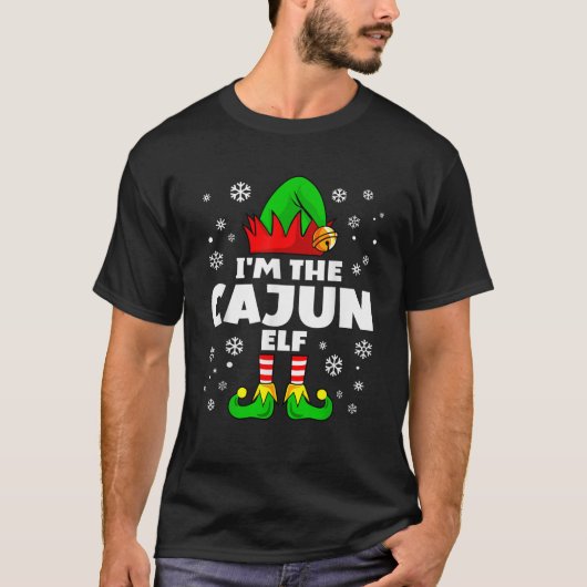 Funny Cajun Elf Family Matching Group Happy Christ Tシャツ (正面)