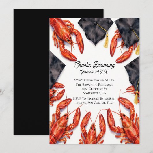 Funny Cajun Graduation Party Invitation 招待状 (正面/裏面)