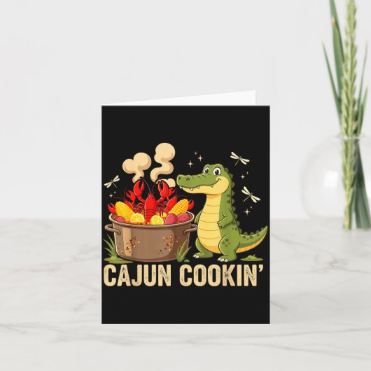 Funny Cajun Louisiana Boil Alligator Crawfish Mard カード (正面)