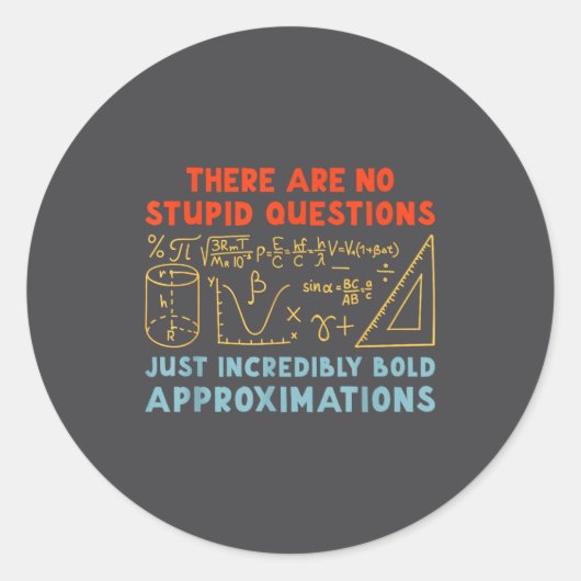 Funny Calculus Teacher Math Lover Mathematics Sarc ラウンドシール (正面)