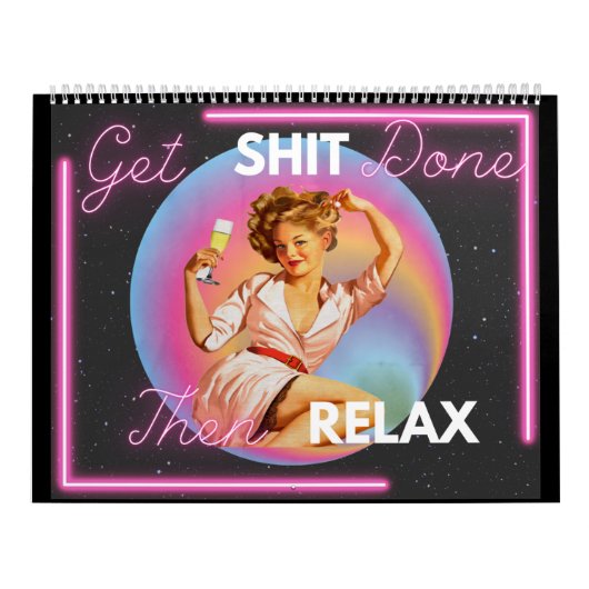 Funny Calendar For Her Gift Friend Retro "Done" カレンダー (カバー)