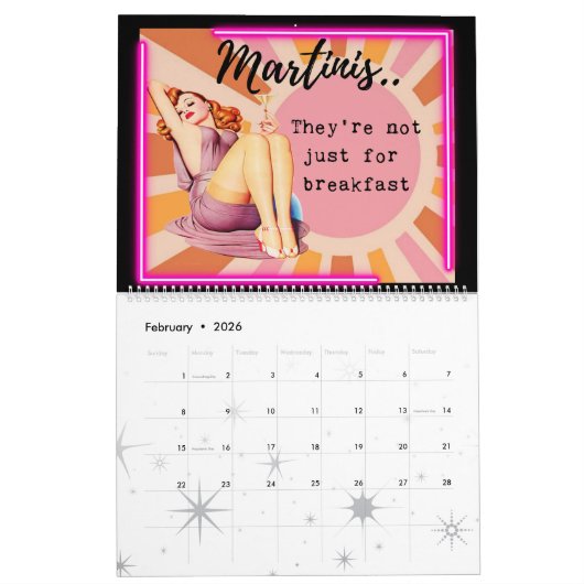 Funny Calendar For Her Gift Friend Retro "Done" カレンダー (2月 2026)