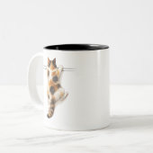 Funny Calico Cat Hang In There Tee ツートーンマグカップ (正面左)