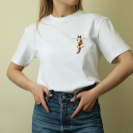 Funny Calico Cat Hang In There Tee トライブレンドＴシャツ