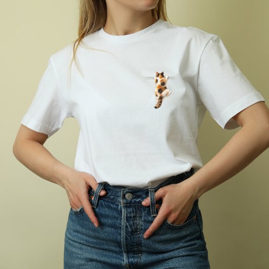 Funny Calico Cat Hang In There Tee トライブレンドＴシャツ