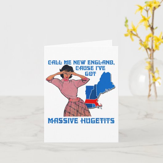 Funny Call Me New England Cause I Ve Got Mive Huge カード (黄色い花)