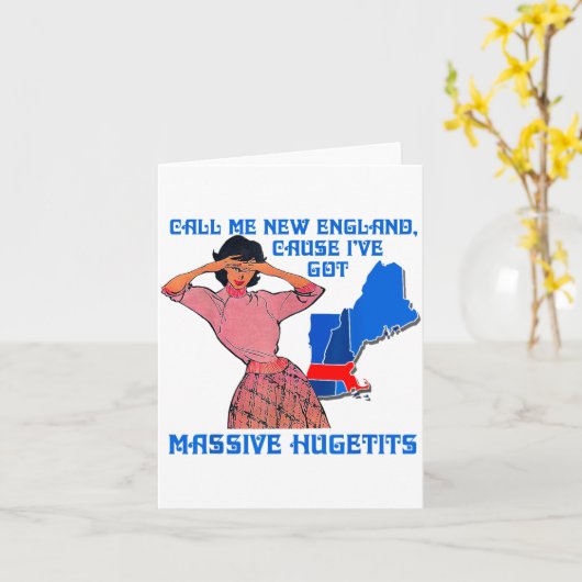 Funny Call Me New England Cause I Ve Got Mive Huge カード (黄色い花)