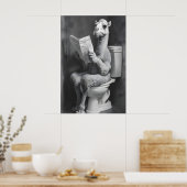 Funny Camel Bathroom Print, Newspaper Toilet ポスター (キッチン)