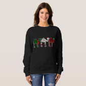Funny Camel Xmas Tree Lights Red Plaid Christmas スウェットシャツ (正面フル)
