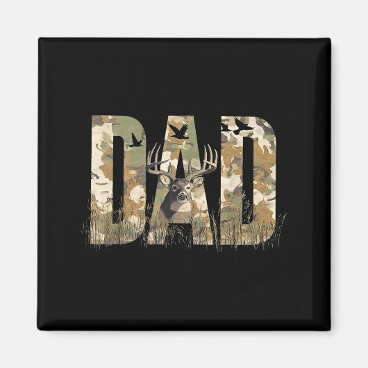 Funny Camo Dad Hunting Camouflage Deer Father's Da マグネット (正面)