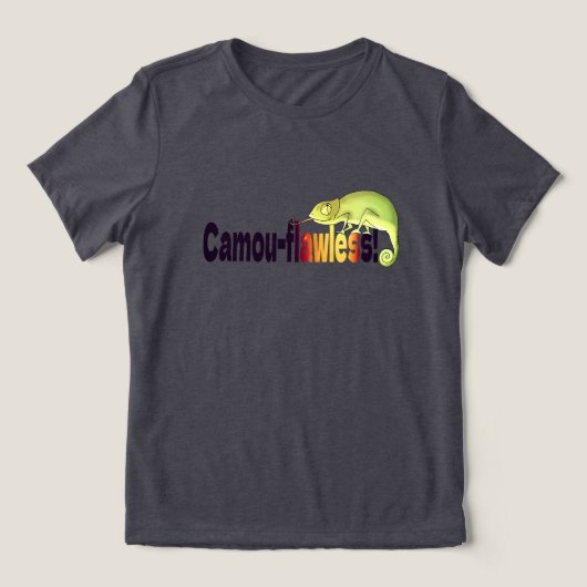 Funny Camou-flawless Chameleon Pun トライブレンドＴシャツ (デザイン正面)