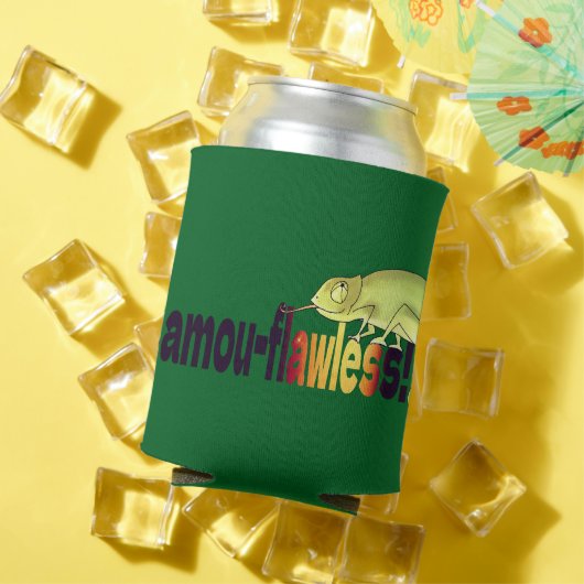 Funny Camou-flawless Chameleon Pun 缶クーラー (インサイチュ 夏)