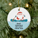 Funny Camping Canoe Keepsake セラミックオーナメント<br><div class="desc">Easy-to-personalize camping,  canoeing or kayaking design. Edit text to add name.</div>