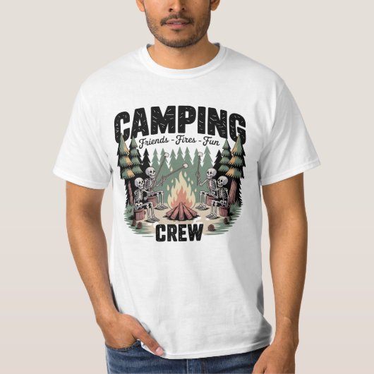 Funny Camping Fires Friends Fun Camping Crew  Tシャツ (正面)