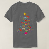 Funny Camping Merry Christmas Tree Campers Snowman Tシャツ (デザイン正面)