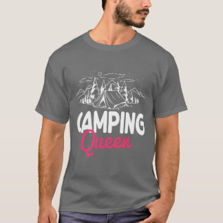 Funny Camping Queen Matching Design retro Tシャツ