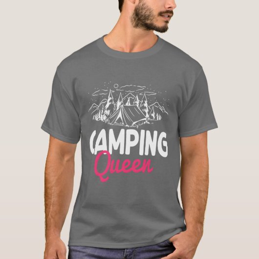 Funny Camping Queen Matching Design retro Tシャツ (正面)