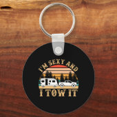 Funny Camping Rv Im Y And I Tow It Rv Camper キーホルダー (正面)