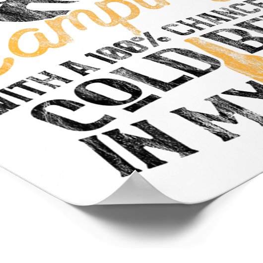 Funny Camping Weekend Forecast 100% Chance Beer ポスター (角)