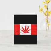 Funny Canada &amp; Weed Leaf! Canadian New Flag Jo カード (黄色い花)