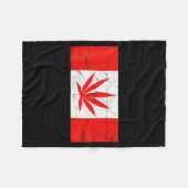Funny Canada & Weed Leaf! Canadian New Flag Jo フリースブランケット (正面(横))