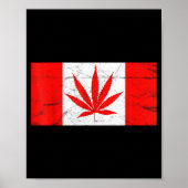Funny Canada & Weed Leaf! Canadian New Flag Jo ポスター (正面)