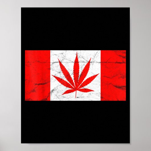 Funny Canada &amp; Weed Leaf! Canadian New Flag Jo ポスター (正面)