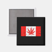 Funny Canada &amp; Weed Leaf! Canadian New Flag Jo マグネット (正面/裏面)